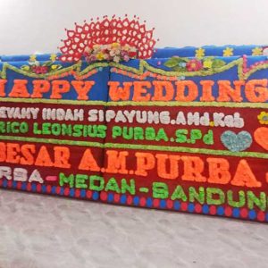Papan Bunga Gandeng Happy Wedding
