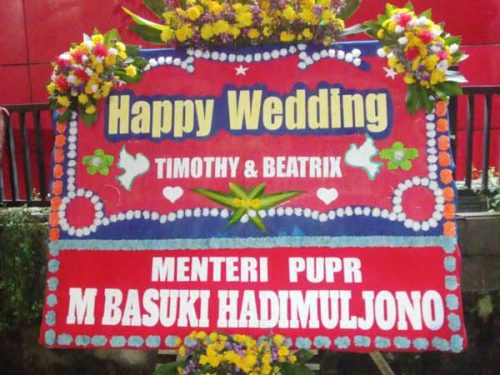 Papan Bunga Styrofoam Happy Wedding