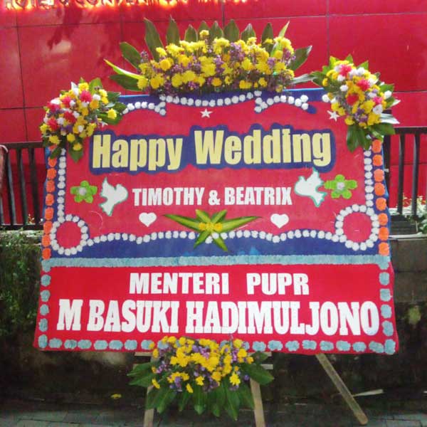 Papan Bunga Styrofoam Happy Wedding